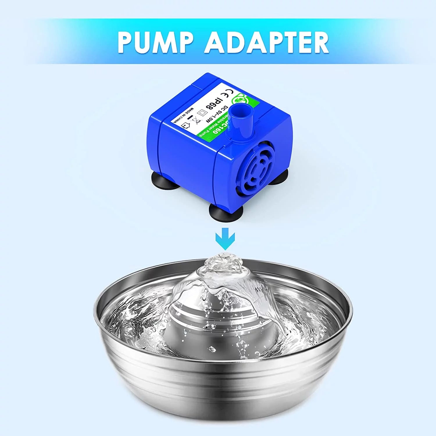 Replacement Pump for Cat Water Fountain, Ultra Quiet Long Lifespan Water Pump for Pet Water Fountain, Dog Water Bowl Dispenser ​For Cat & Dog